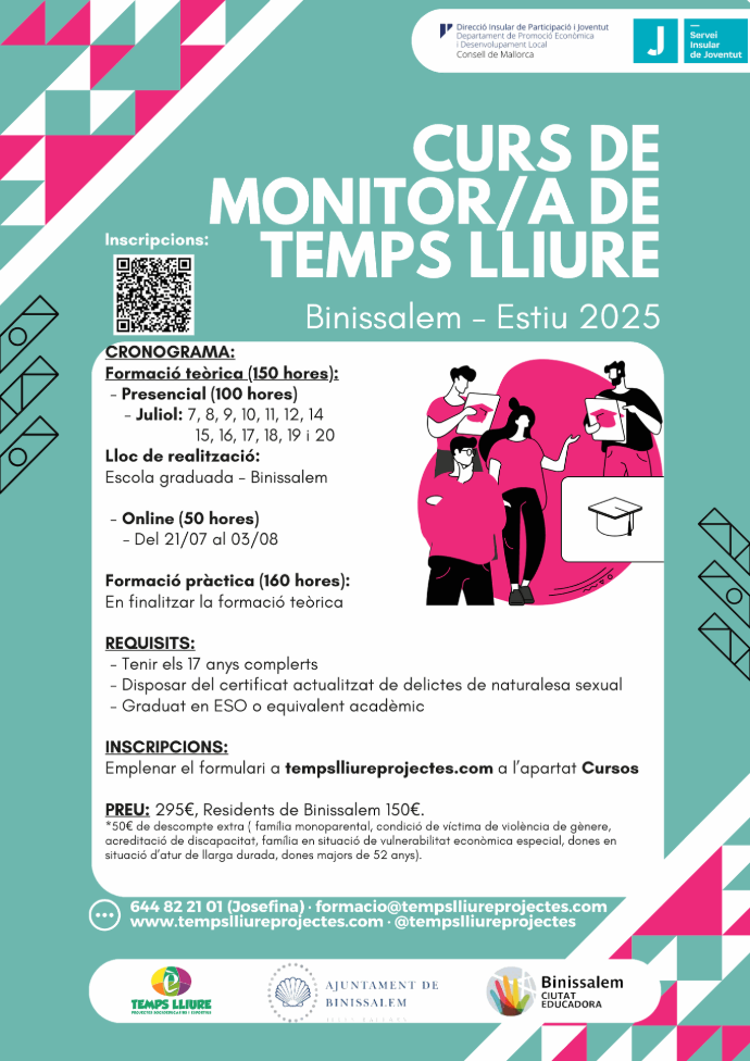 Curs de Monitor/a de Temps Lliure - BINISSALEM (ESTIU 2025)