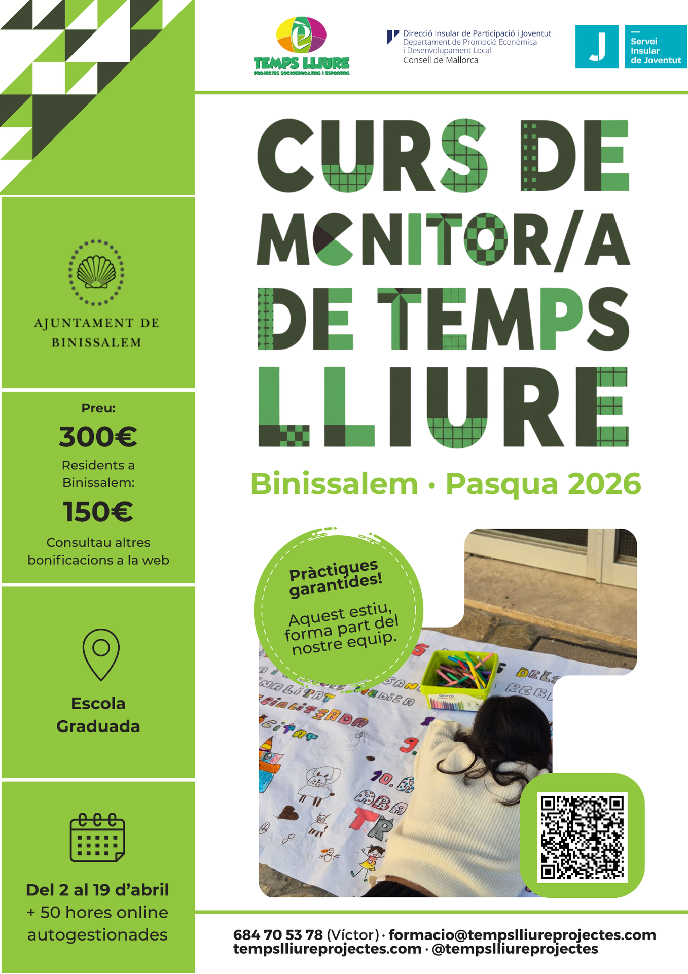 Curs de Monitor/a de Temps Lliure - BINISSALEM (PASQUA 2026)