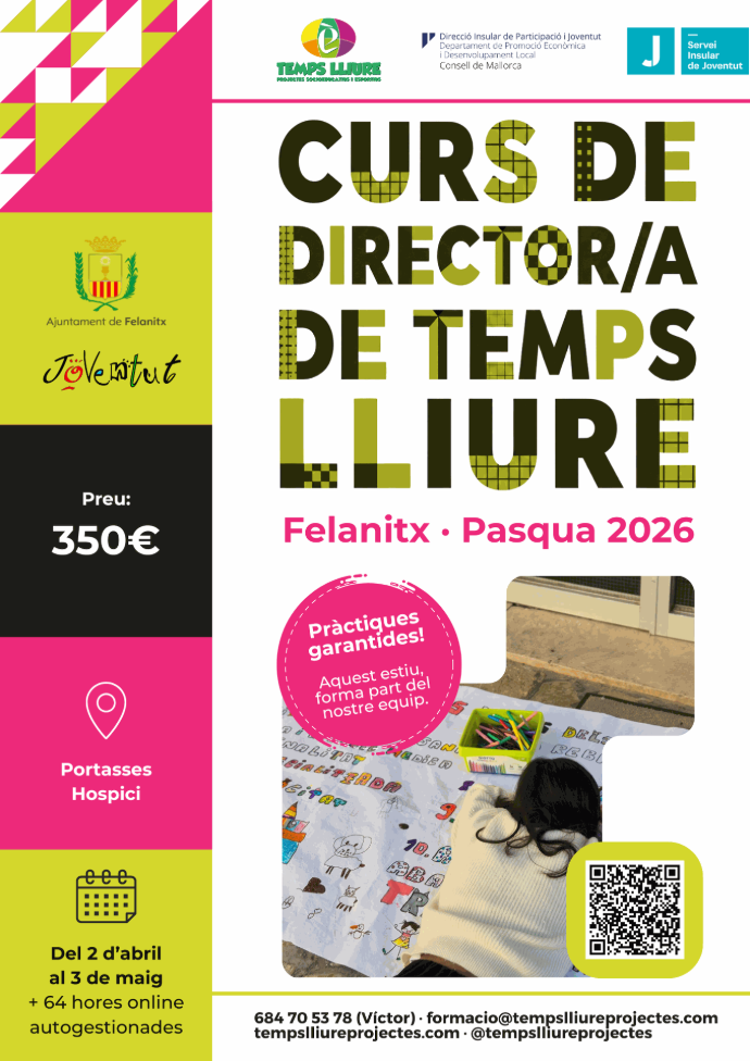 Curso de Director/a de Tiempo Libre - FELANITX (Pascua 2026)