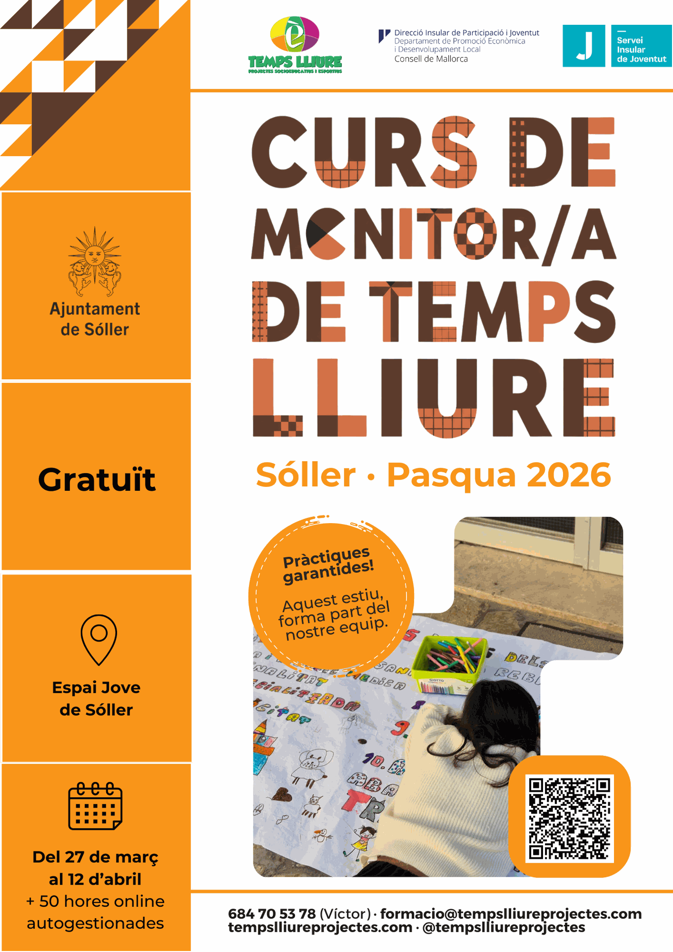 Curs de Monitor/a de Temps Lliure - SÓLLER (PASQUA 2026)