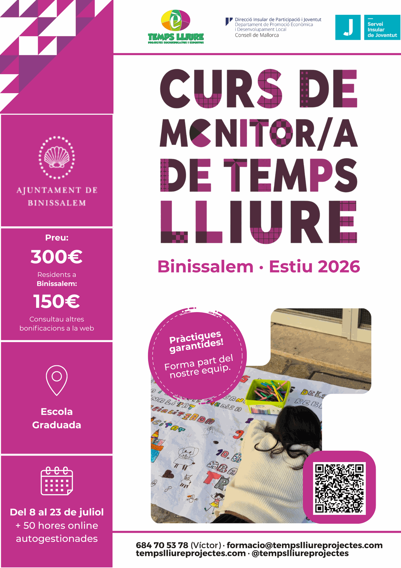 Curs de Monitor/a de Temps Lliure - BINISSALEM (ESTIU 2026)